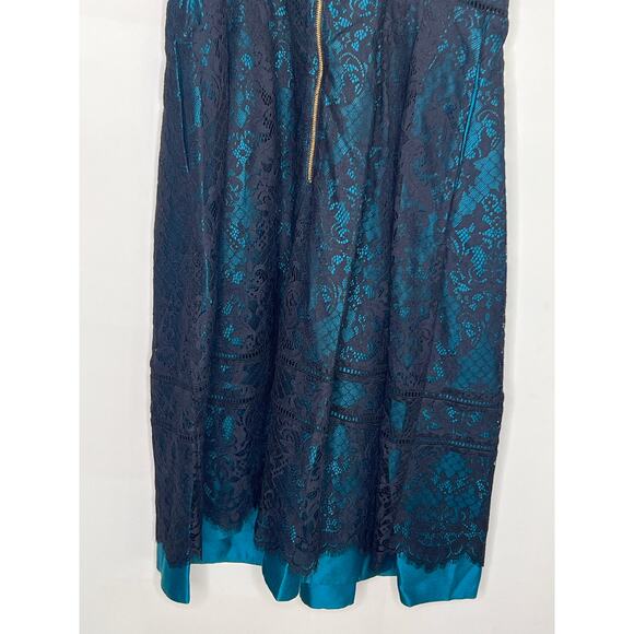 Draper James by Net-A-Porter Lace Mini Dress Teal/Black Women's Size 6 NWT - Picture 12 of 12